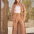 Brown Summer Tied Linen Set