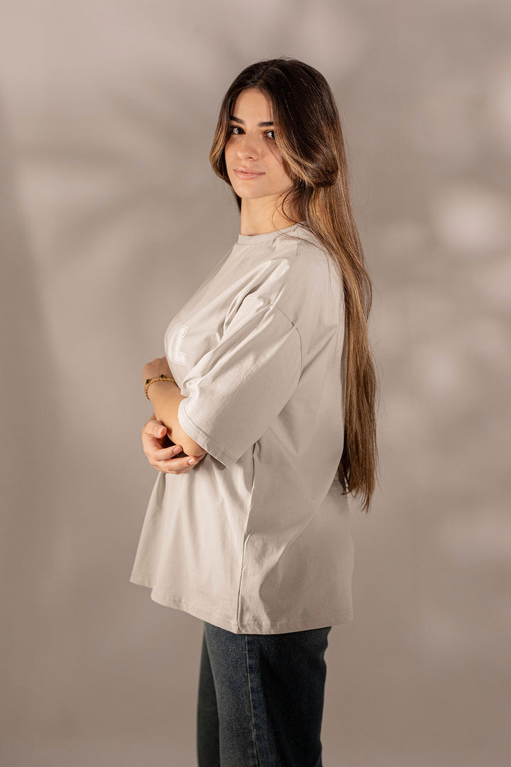 Grey Oversize Printed T-shirt