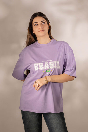 Purple Oversize Printed T-shirt