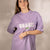 Purple Oversize Printed T-shirt