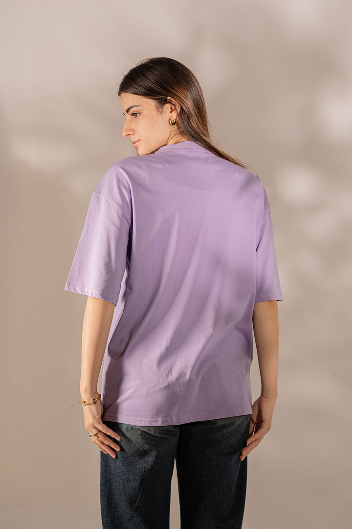 Purple Oversize Printed T-shirt