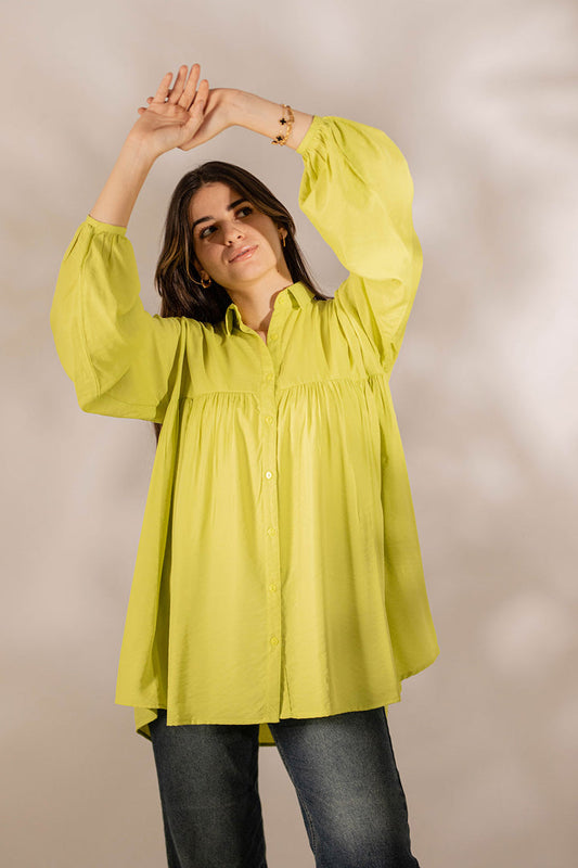 Lime Puffy Blouse