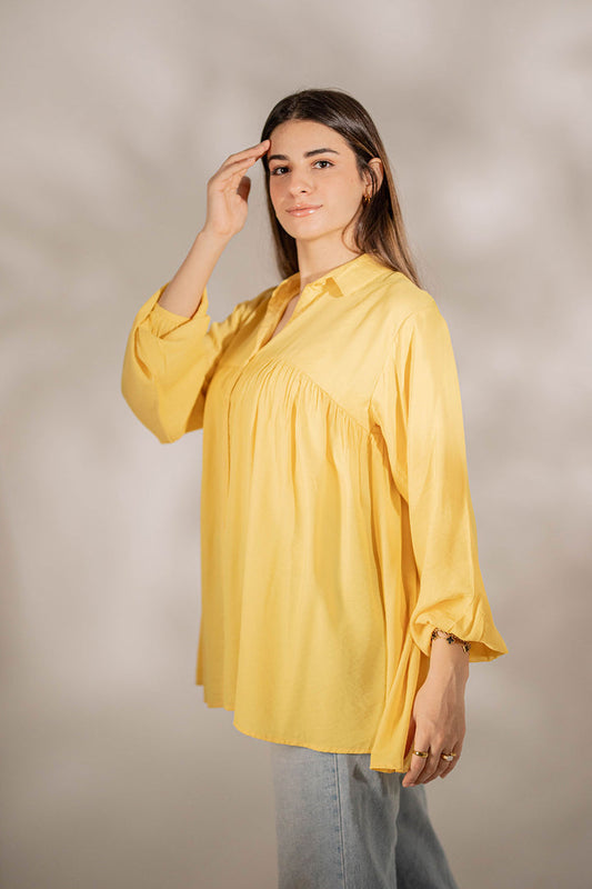 Yellow Puffy Blouse