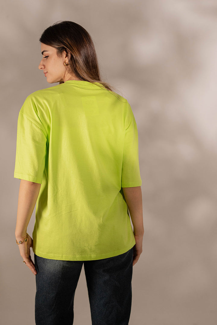 Lime Printed Oversize T-shirt