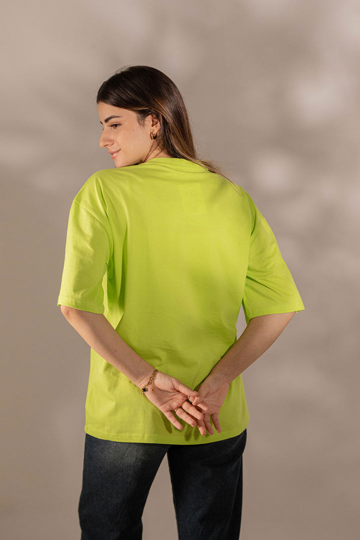 Lime Printed Oversize T-shirt