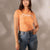 Orange Printed Cropped T-shirt