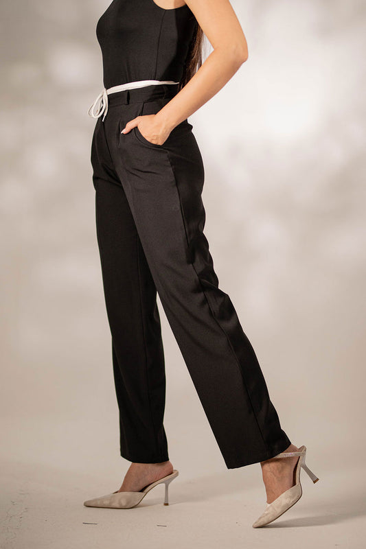 Black Formal Tied Pants