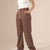 Brown Wide Leg Tied Pants
