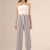 Grey Wide Leg Tied Pants
