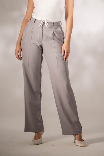 Grey Formal Tied Pants