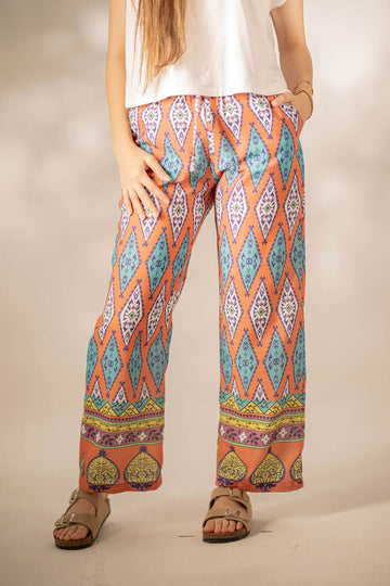 White Patterned Pants