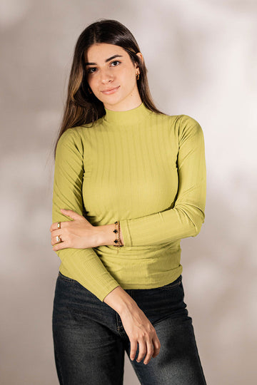 Lime Ripped Long Sleeves Basic