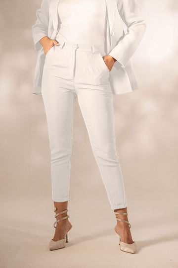 White Formal Modern Fit Pants