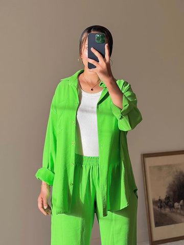 Green Linen Comfort Shirt