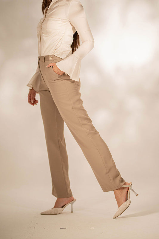 Coffe Modern Fit Pants