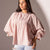 Pink Checkers Puffy Sleeves Blouse