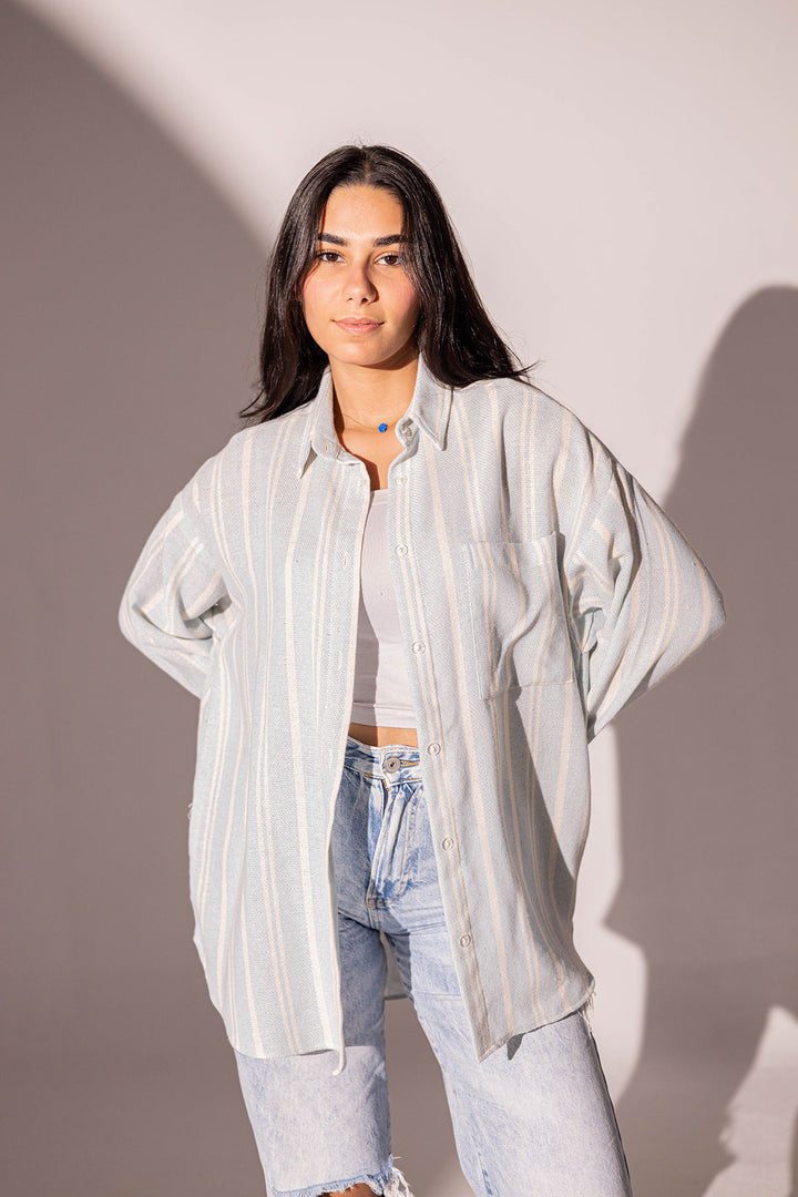 Blue Striped Autumn Shirt