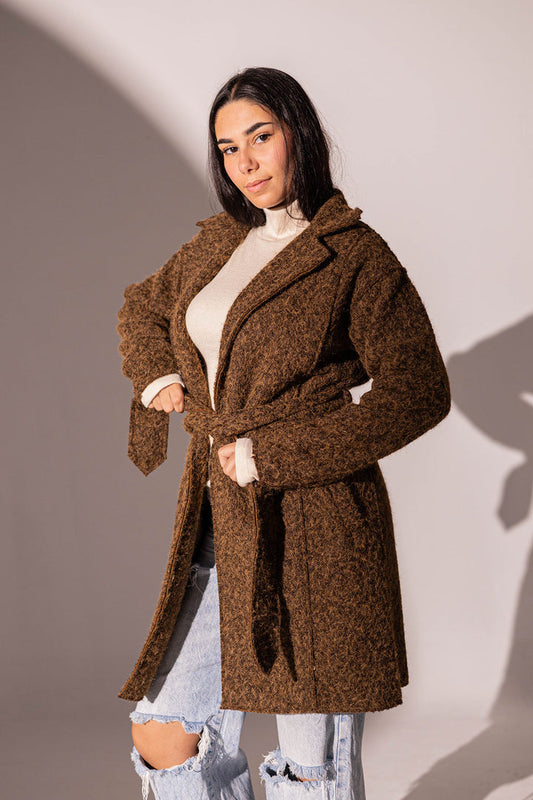 Brown Coat With Belt