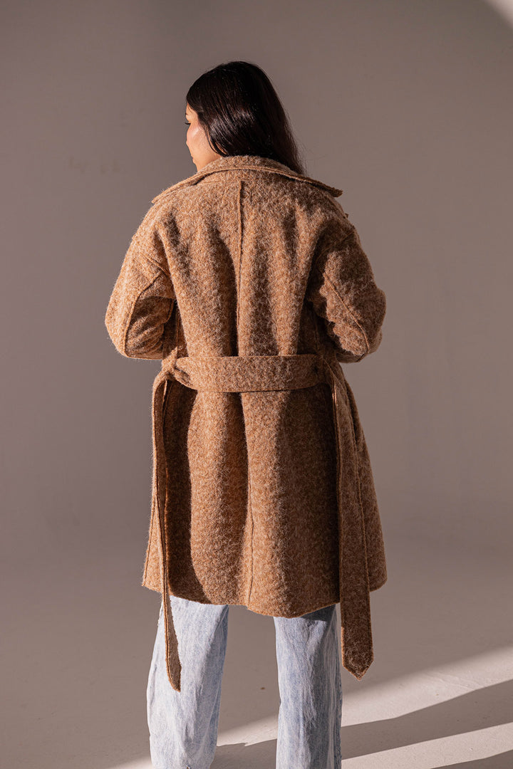 Coffe Coat With Belt