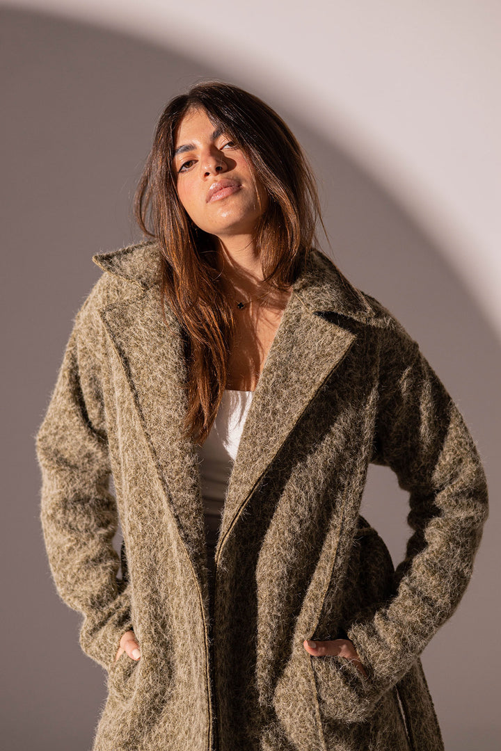 Olive Coat With Belt