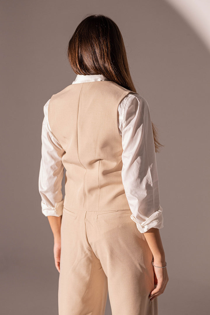 Beige Formal Vest