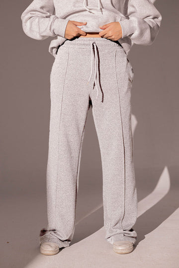 LightGrey Wide-leg Sweatpants