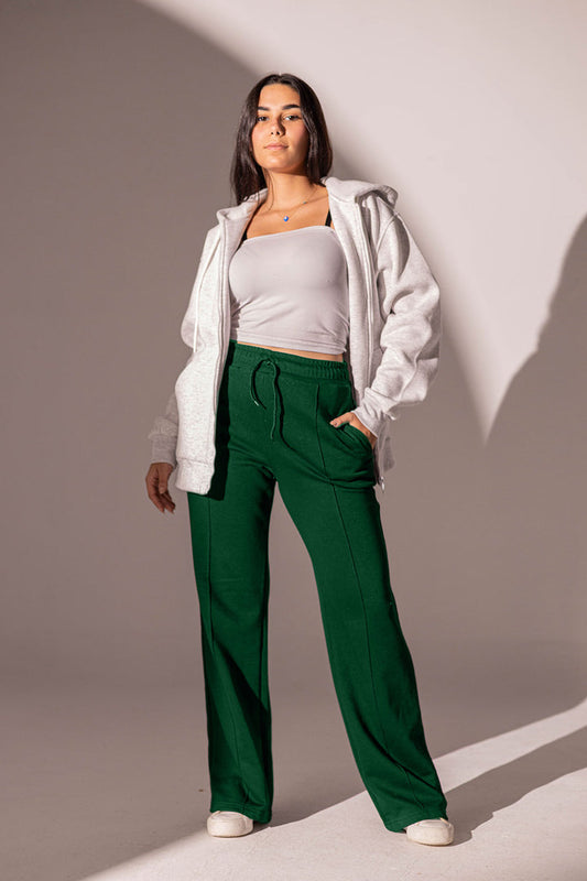 Olive Wide-leg Sweatpants