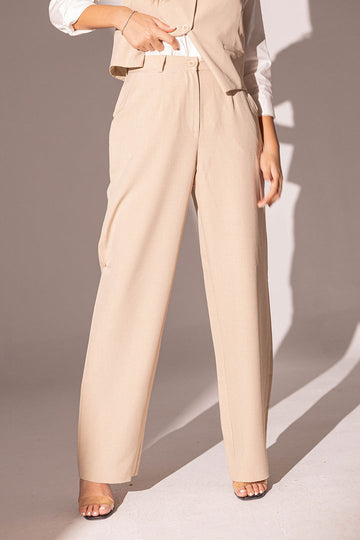 Beige Formal Pants