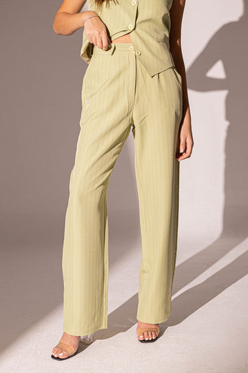 Lime Formal Striped Pants