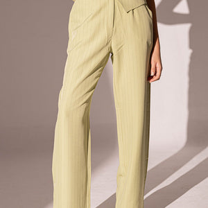 Lime Formal Striped Pants