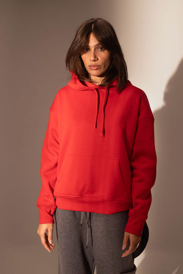 Red Plain Comfy Hoodie