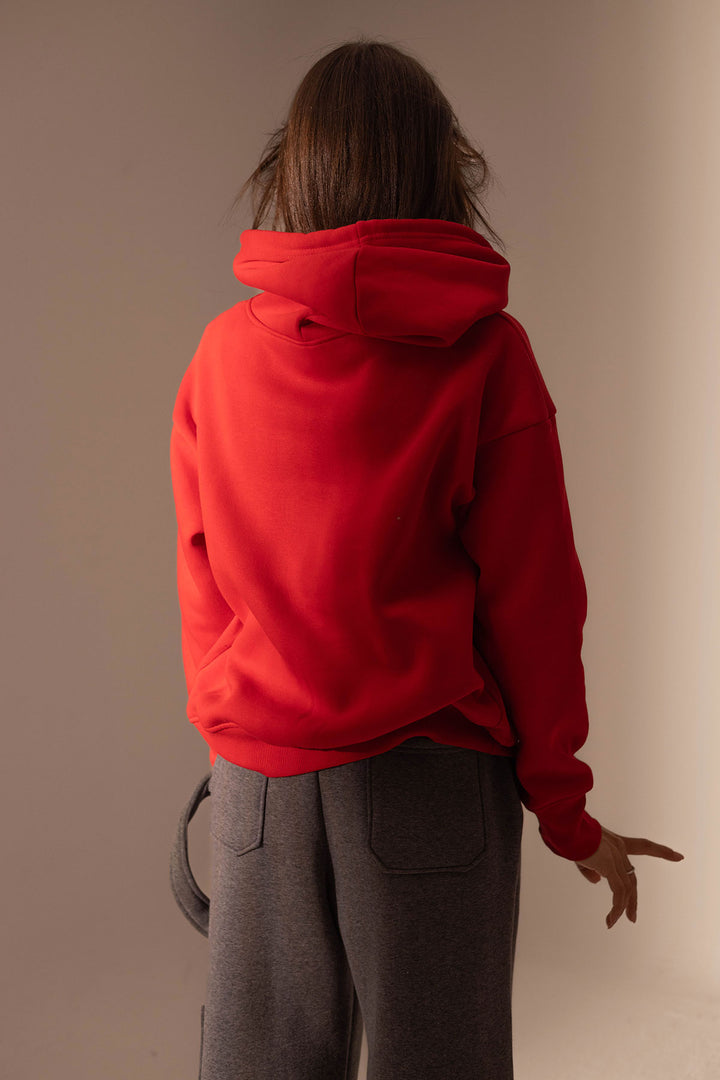 Red Plain Comfy Hoodie