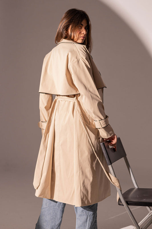 Beige Long Trench Coat