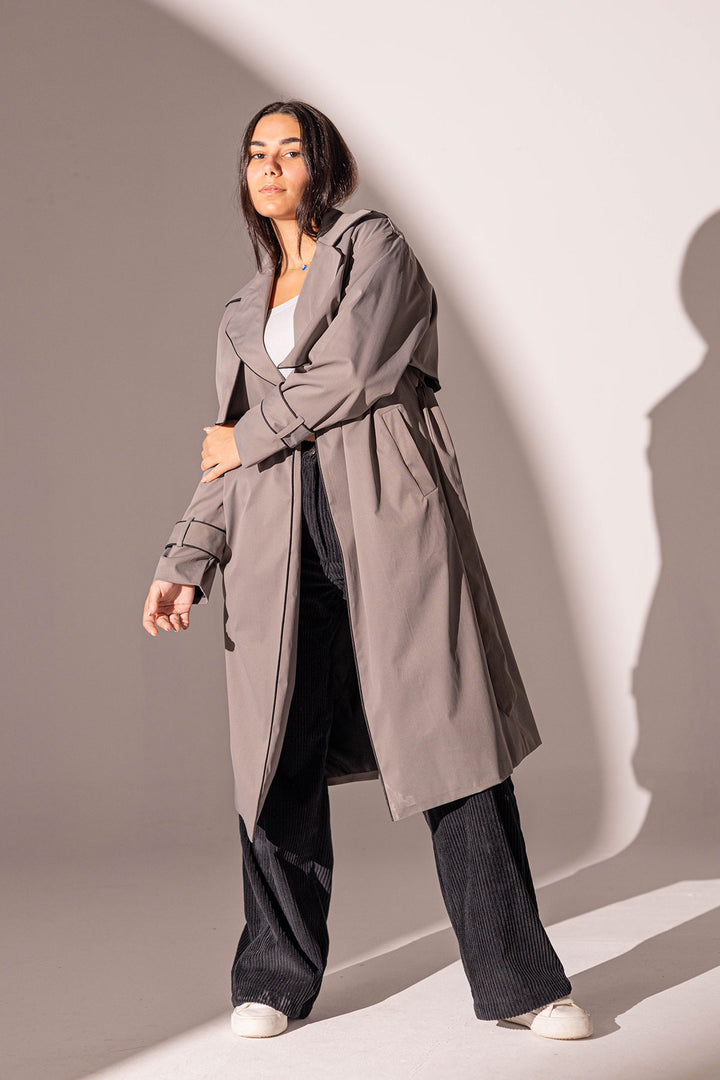 Grey Light Trench Coat