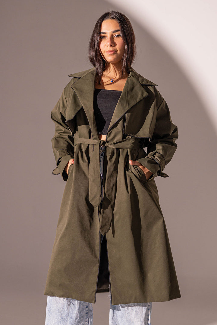 Olive Light Trench Coat