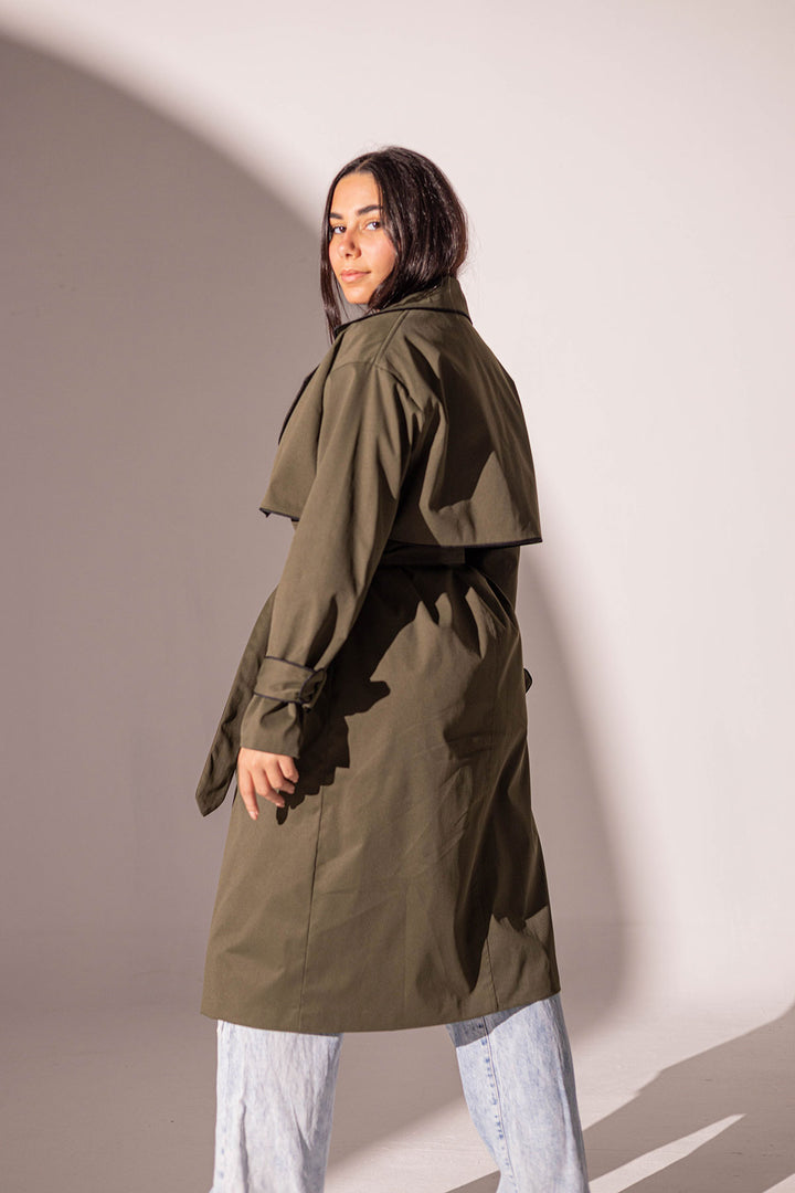 Olive Light Trench Coat