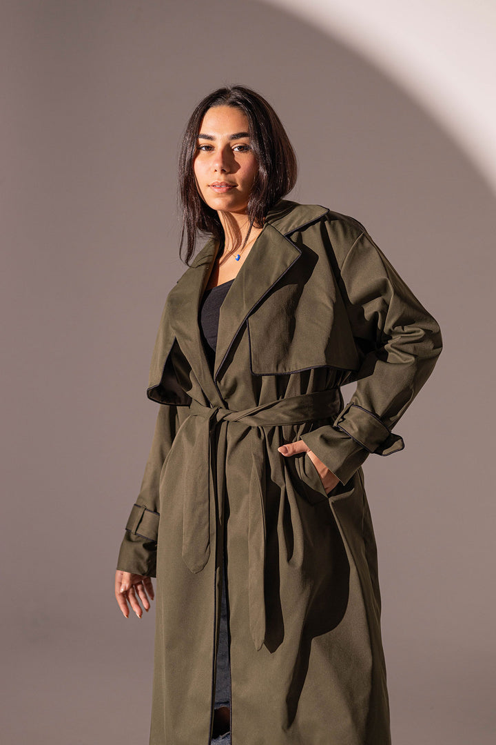 Olive Light Trench Coat