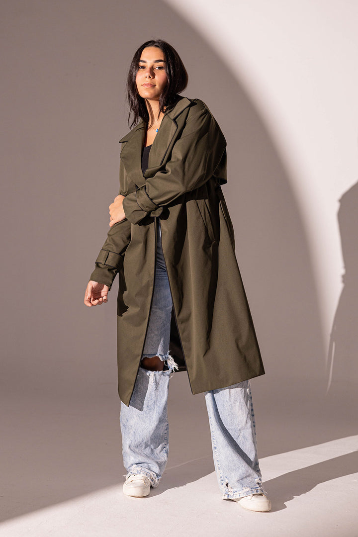 Olive Light Trench Coat