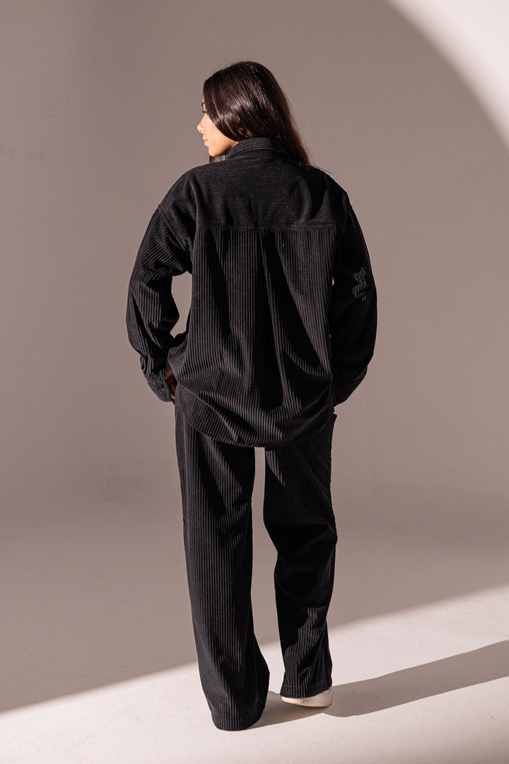 Black Velvet Oversize Shirt