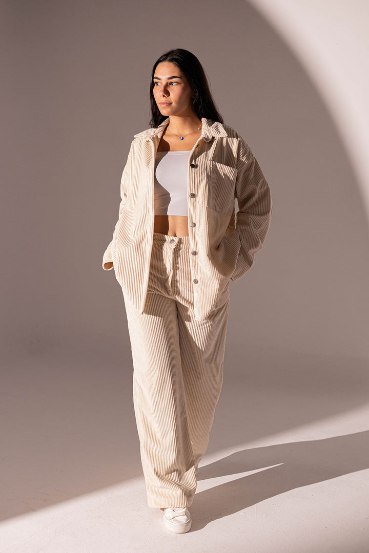 Offwhite Velvet Oversize Shirt
