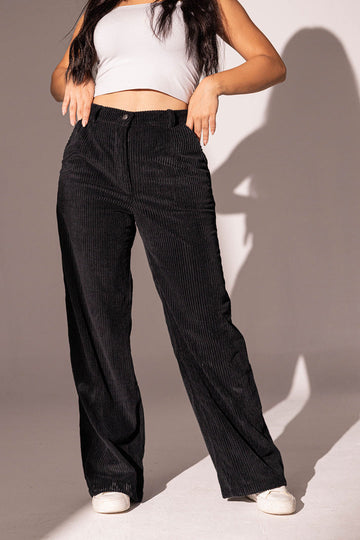 Black Velvet Oversize Pants