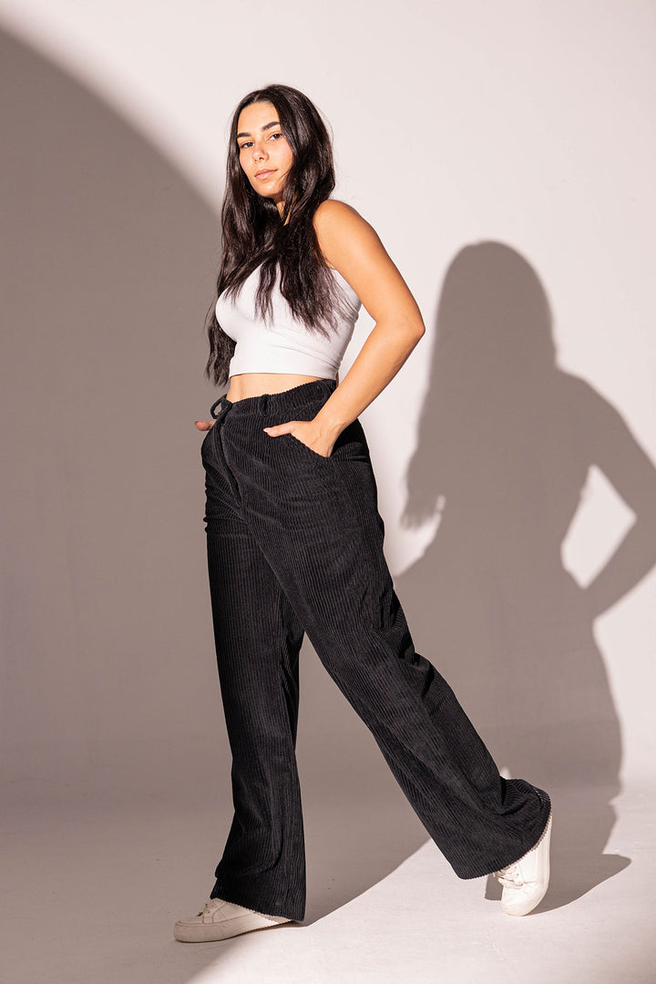 Black Velvet Oversize Pants