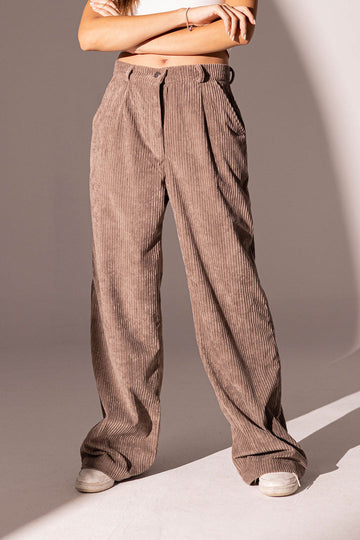 Grey Velvet Oversize Pants