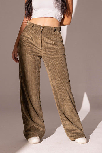 Olive Velvet Oversize Pants