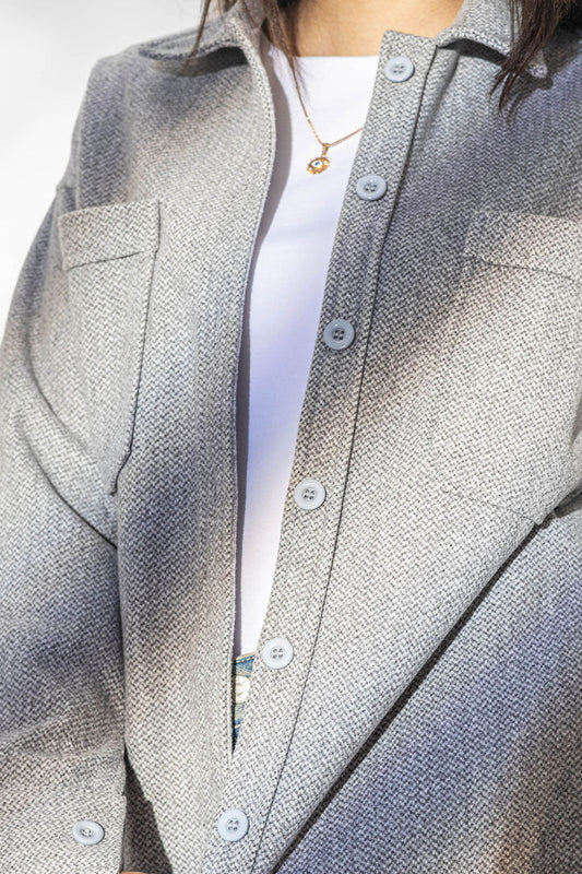 Grey Patterned Winter Shirt