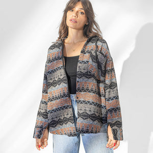 Orange Patterned Winter Shirt With Capicho