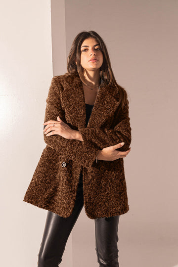 Brown Croisette Fur Blazer