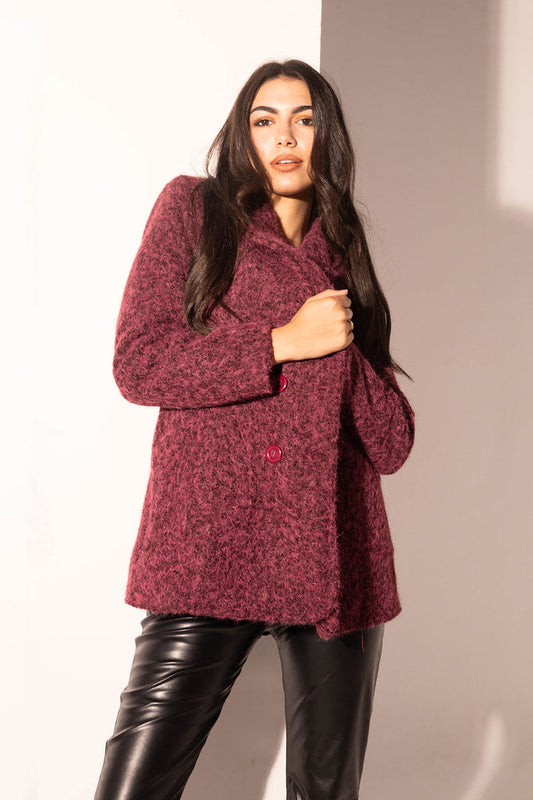 Burgandy Coest Fur Blazer