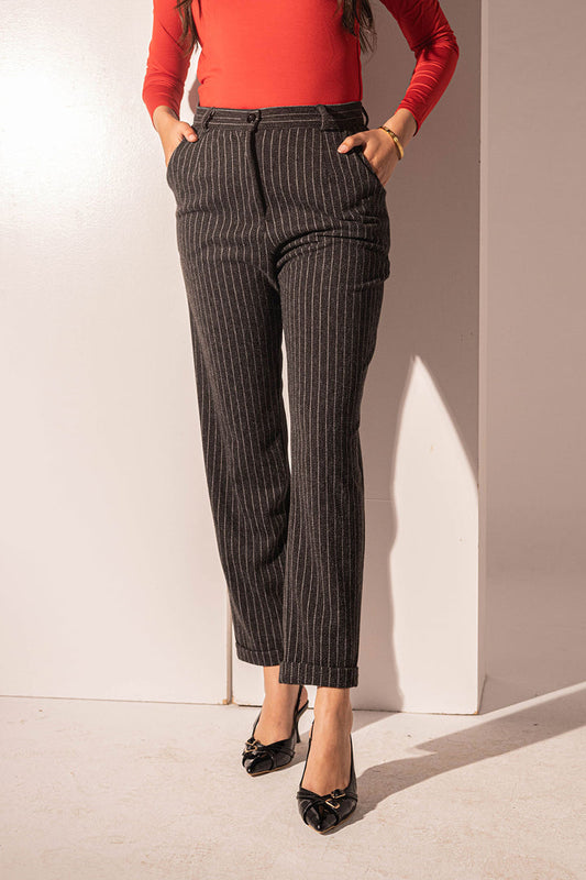 Black Stripped Winter Pants