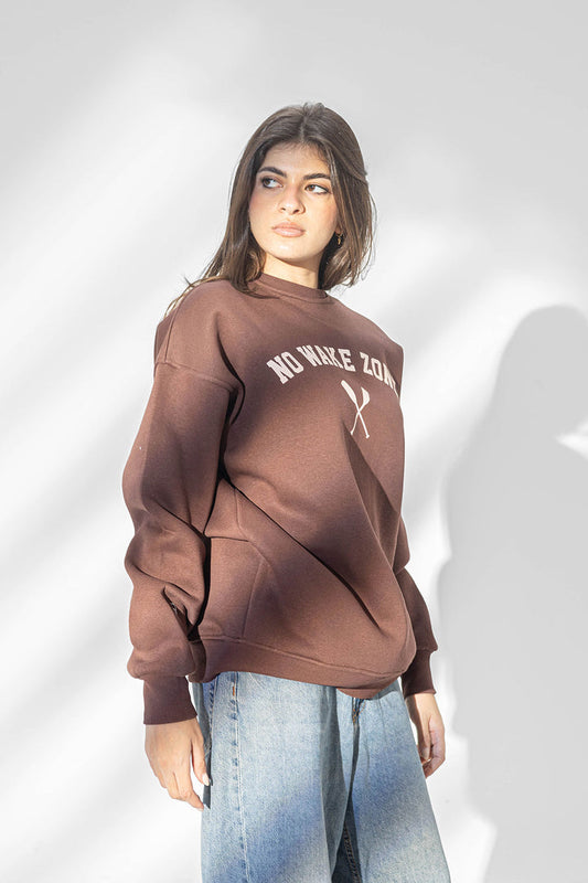 Brown Printed Comfort Sweatshirt